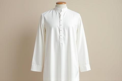 Example of a classic traditional Indian kurta pajama set tailored to perfection